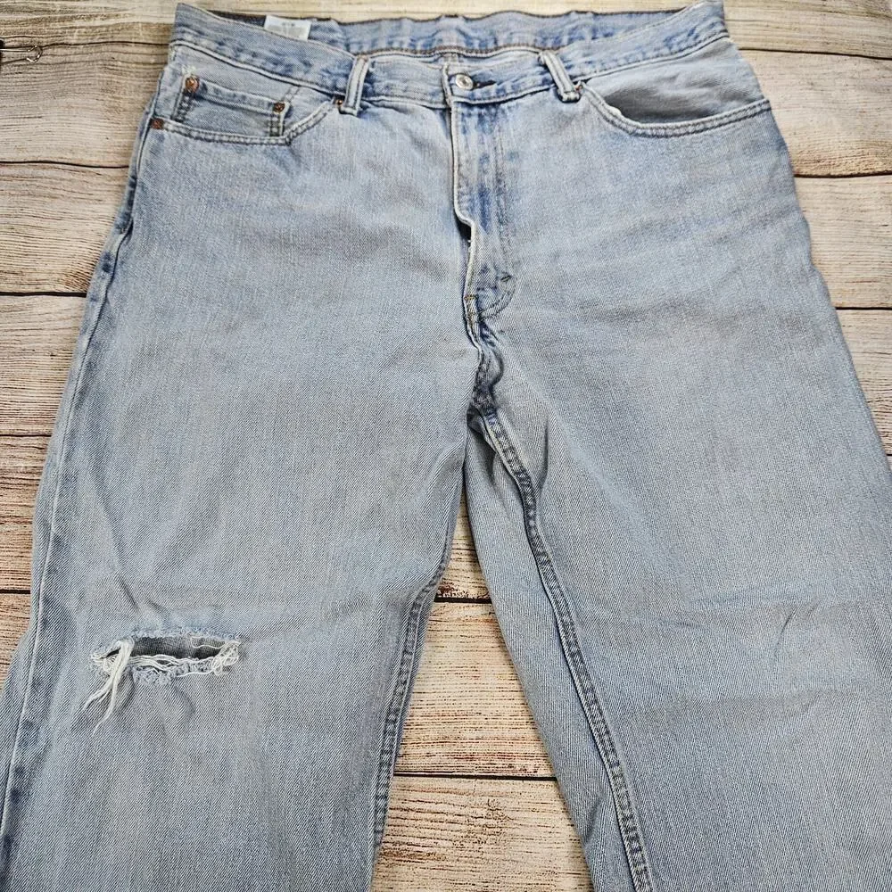 Levi’s 550 Jeans Mens 38x32 Blue Relaxed Tapered 100% Cotton *Distressed